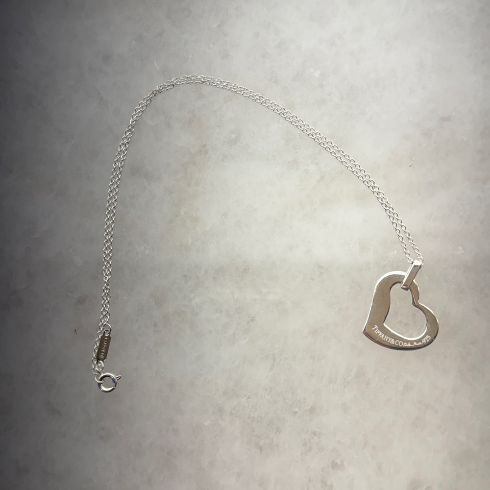 Tiffany & Co. Silver Open Heart Necklace